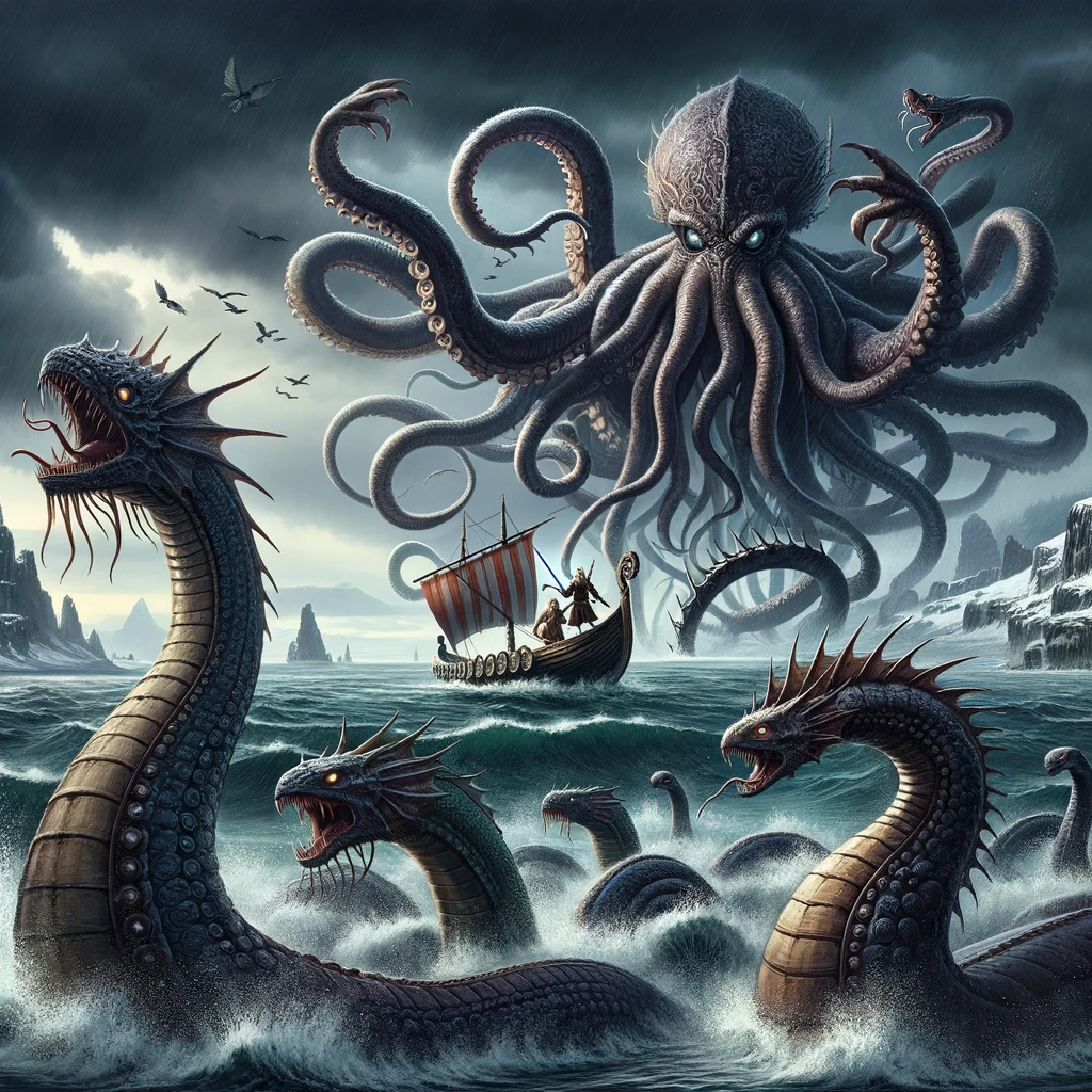 Krakens y Serpientes Marinas: Terror de los Océanos en el Folklore Nórdico