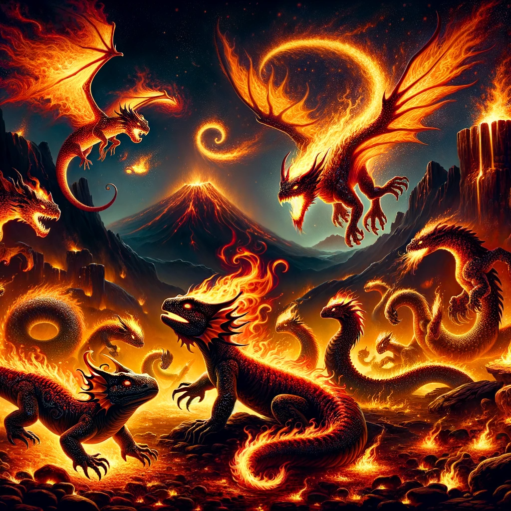 Salamandras y Dragones de Fuego: Criaturas Místicas del Fuego en Diversas Culturas